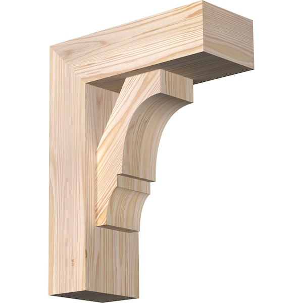Ekena Millwork Balboa Block Smooth Bracket w/ Offset Brace, Douglas Fir, 5 1/2"W x 14"D x 18"H BKT0604X14X18BOA05SDF - main
